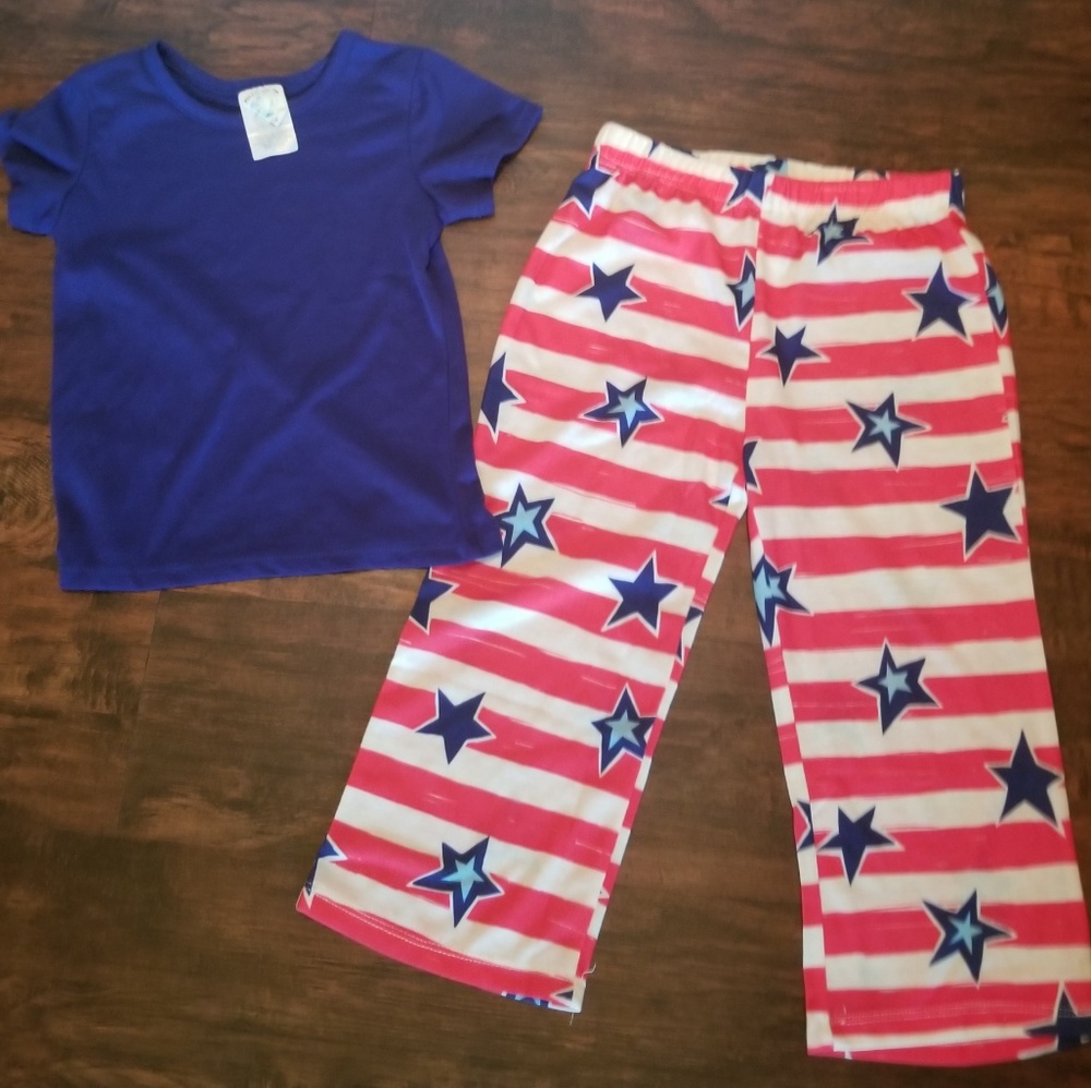 Nite Nite Munki Munki Stars and Stripes Pjs, 4t